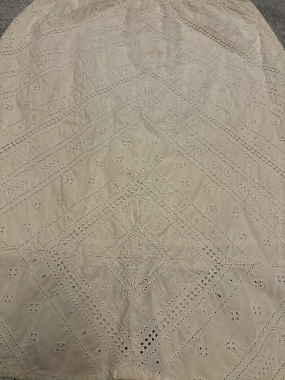 Vintage Y2K Abercrombie & Fitch White Eyelet Lace Midi Skirt - Picture 3 of 7